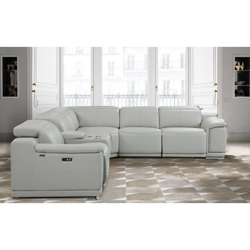 Anna-Louise 6 - Piece Leather Reclining Sectional