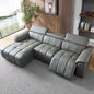 113.38" Genuine Leather Power Reclining Sectional With USB Port