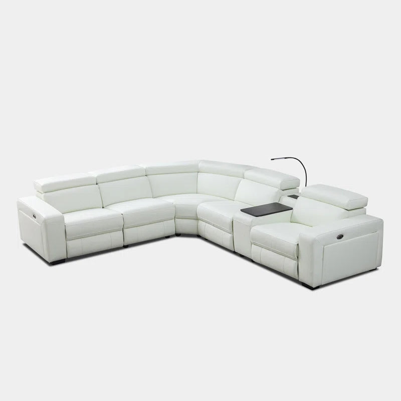6 - Piece Leather Power Reclining Sectional