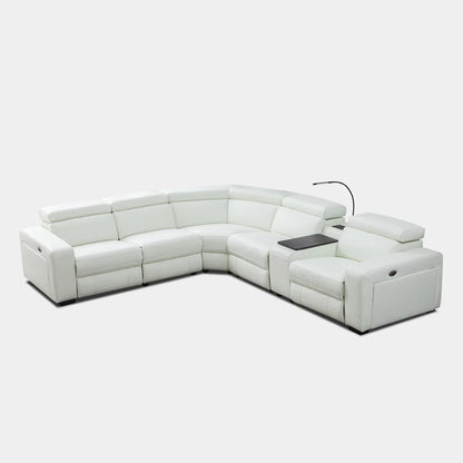 6 - Piece Leather Power Reclining Sectional