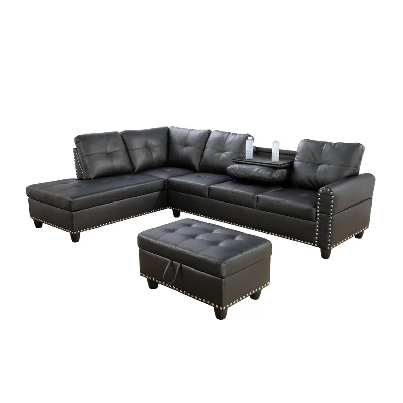 Adebisi 3 - Piece Faux Leather Sectional