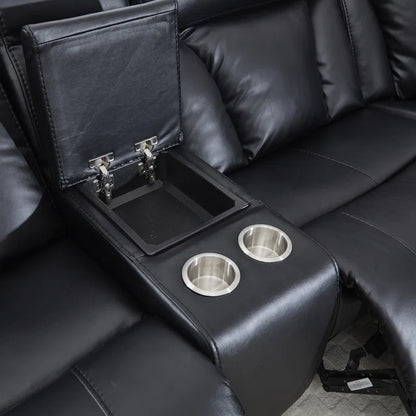 Alcindo 117.5'' Oversize Modern Power Reclining Corner Sectionalwith Adjustable Headrest Cupholder & Storage