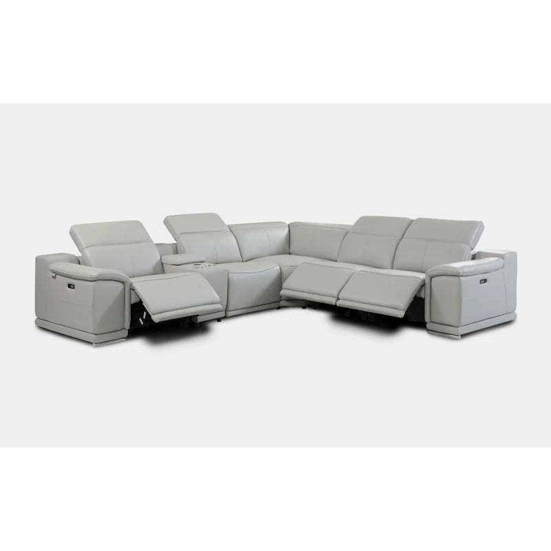 Anna-Louise 6 - Piece Leather Reclining Sectional