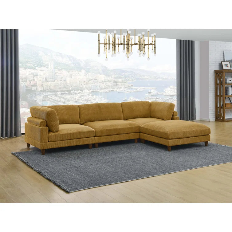 Barbarette 4 - Piece Corduroy Sectional