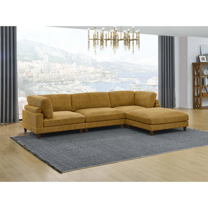 Barbarette 4 - Piece Corduroy Sectional