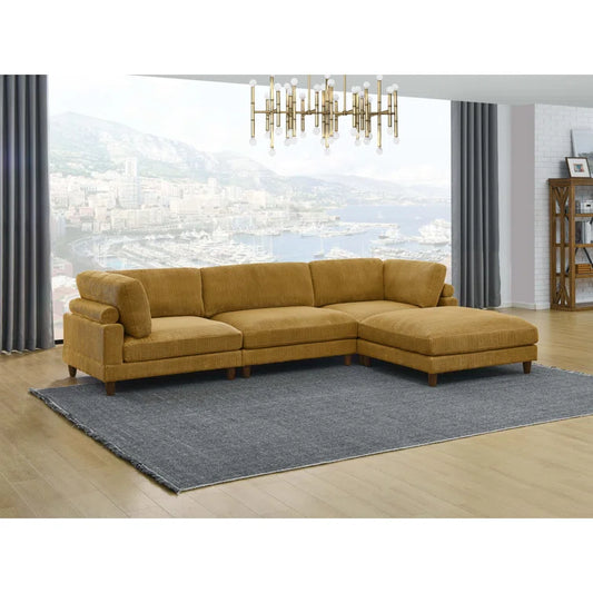 Barbarette 4 - Piece Corduroy Sectional