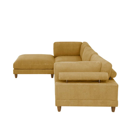 Barbarette 4 - Piece Corduroy Sectional