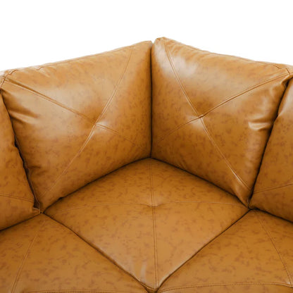 Beverlys 97" Wide Faux Leather Sofa & Chaise with Ottoman