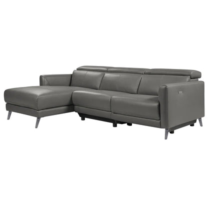 Canapé modulable inclinable en cuir Valencia Geshia, canapé 3 places | Cuir grainé italien Nappa 11000