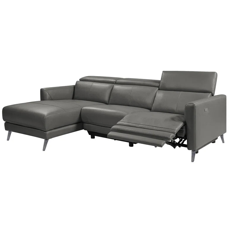 Canapé modulable inclinable en cuir Valencia Geshia, canapé 3 places | Cuir grainé italien Nappa 11000