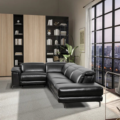 Ferrey Power Reclining Soft Leather L-Shaped Sectional Sofa