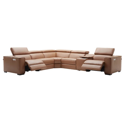 Graddy 6 - Piece Leather Power Reclining Sectional