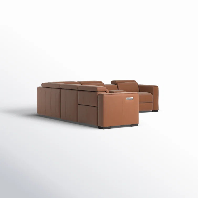 Graddy 6 - Piece Leather Power Reclining Sectional