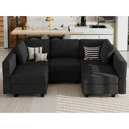 Jicela 6 - Piece Upholstered Reclining Sectional