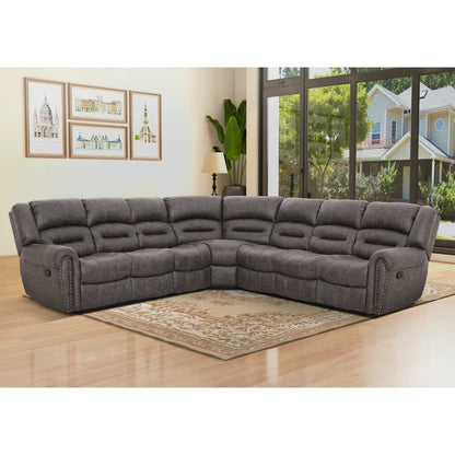Mamata 5 - Piece 120'' Wide Classic and Overstuffed Soft Faux Leather Manual Reclining Corner Sectional