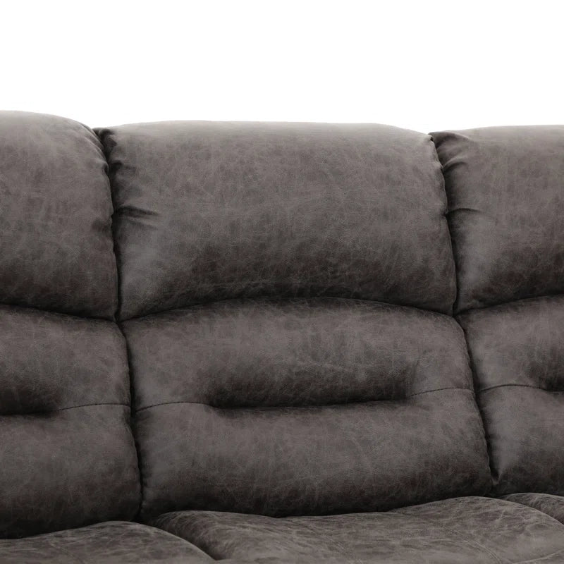 Mamata 5 - Piece 120'' Wide Classic and Overstuffed Soft Faux Leather Manual Reclining Corner Sectional
