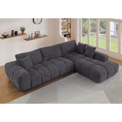 Nelsa 2 - Piece 119"W Upholstered Chenille Sectional With 3 Pillows