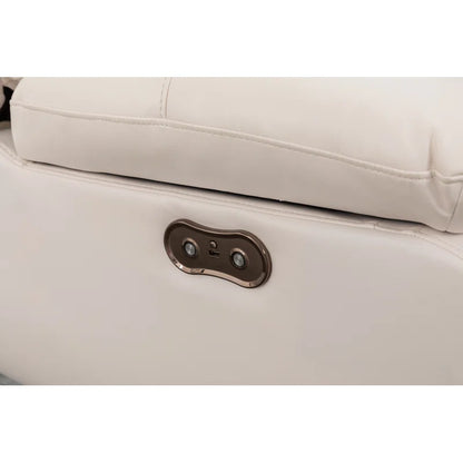 Palerem 98.5" Wide Vegan Leather Power Reclining Sectional with LED, USB and SubWoofer Sound System