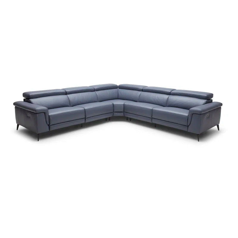 Philippa 5 - Piece Leather Power Reclining Sectional