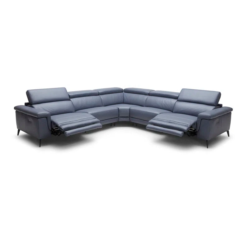 Philippa 5 - Piece Leather Power Reclining Sectional